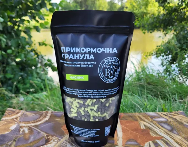 Прикормочна гранула 4 мм ЧАСНИК 350 г Black Gold Organic