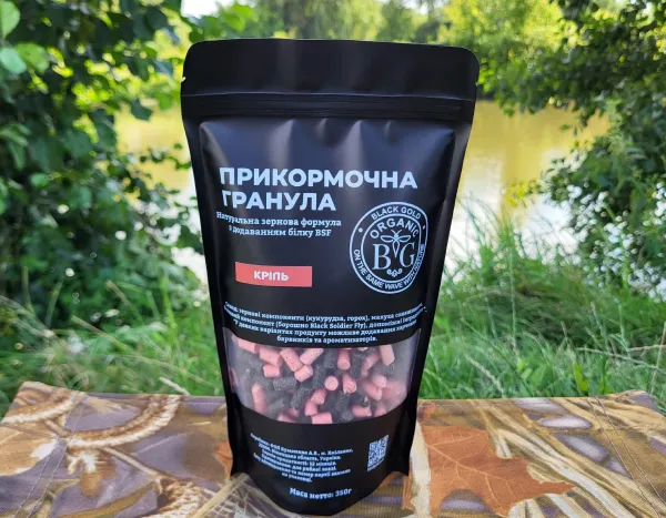 Прикормочна гранула 6 мм КРІЛЬ 350 г Black Gold Organic