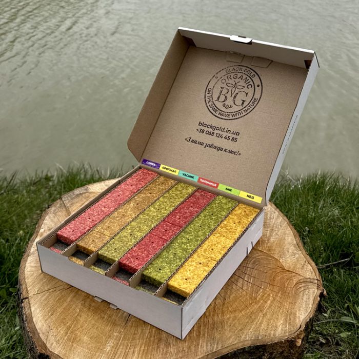 Набір макухи «КУКУРУДЗЯНО-СОНЯШНИКОВИЙ», 78 кубиків, Black Gold Organic